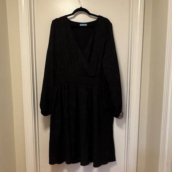 Black Long Sleeve Wrap Dress Mini Casual Cute Dress - Picture 1 of 1